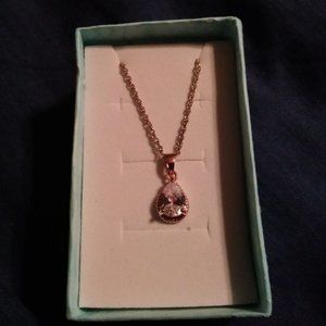 Rose Gold Tear Drop Necklace